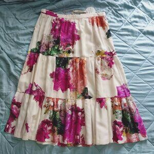 NWT  Anthropologie Hope for Flowers Tracy Reese Giulietta Tiered Midi Skirt L